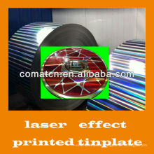 Laser effect laminated tinplate MR T2-T3 BA for metal cans from Comat